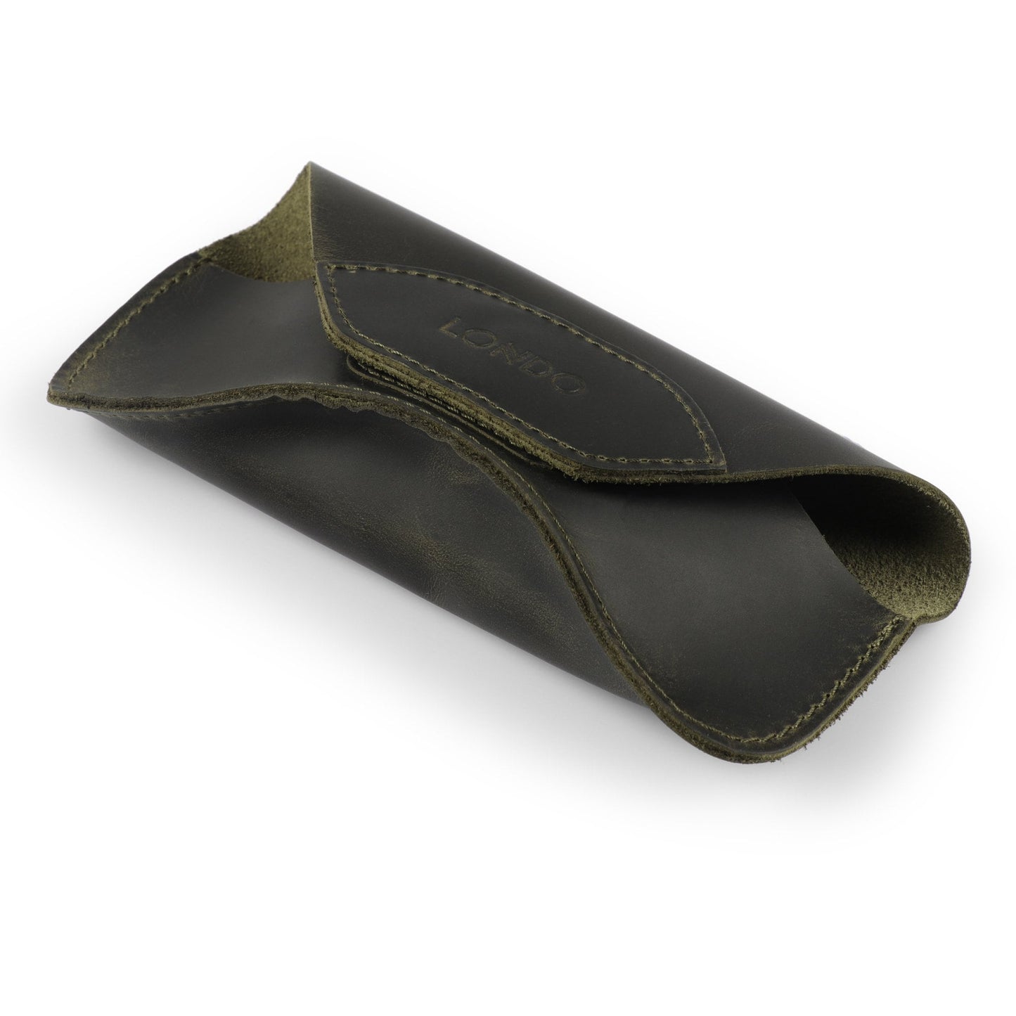 Leather Eyeglass Case Personalized - Handmade Magnetic Snap Glasses Holder, Custom Gift for Him/Her