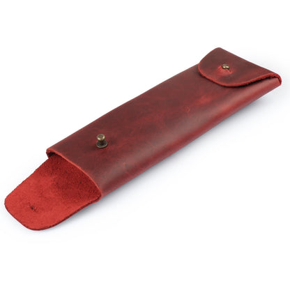 Leather Pencil Holder - Retro Pen Case - Handcrafted Top Grain - Desk Organizer - Gift for Him/Her