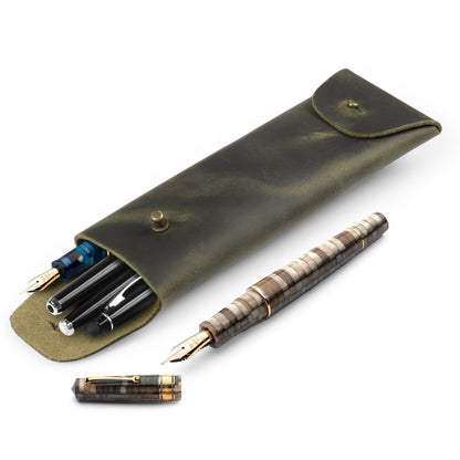 Pencil Case Top Grain Leather, Handcrafted Pencil Holder, Retro Style Pen Pouch, High Quality Pen Holder, Classic Look Pen Sleeve Great Gift