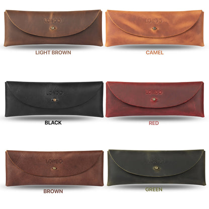 Leather Pencil Holder - Retro Pen Case, Handcrafted Top Grain Leather Pouch for Desk, Stylish Organizer, Gift for Him/Her