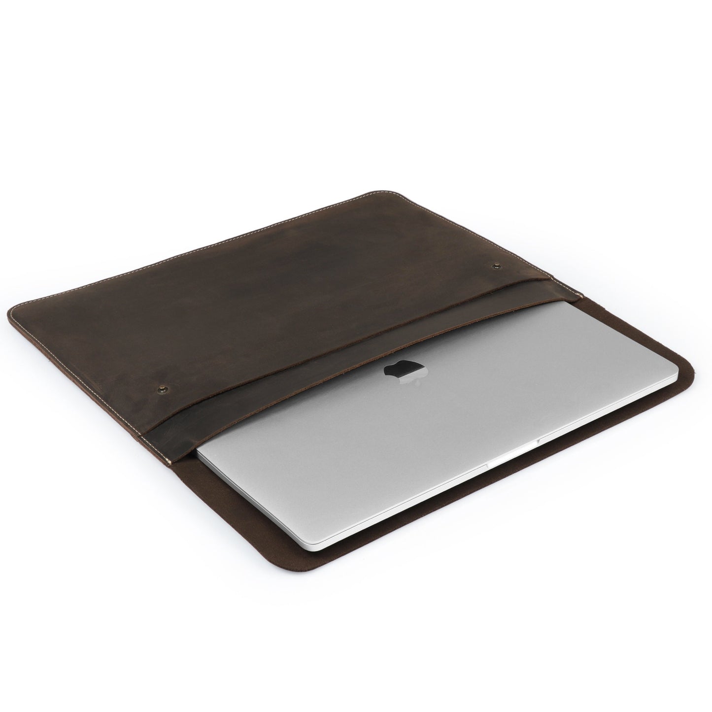 Personalized Leather MacBook Case - Sleeve for Pro & Air 13 14 15 16 inch, Custom Laptop Bag, Monogram Option, Gift for Him/Her