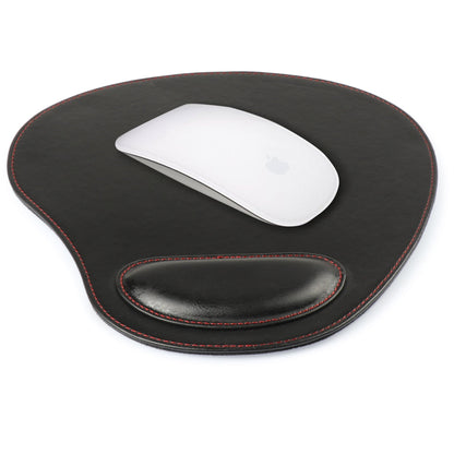 Personalized Hand Crafted Oval Leather Computer Mouse Pad with Wrist Rest, Office Ergonomic Mouse Pad, Customized Birthday Gift