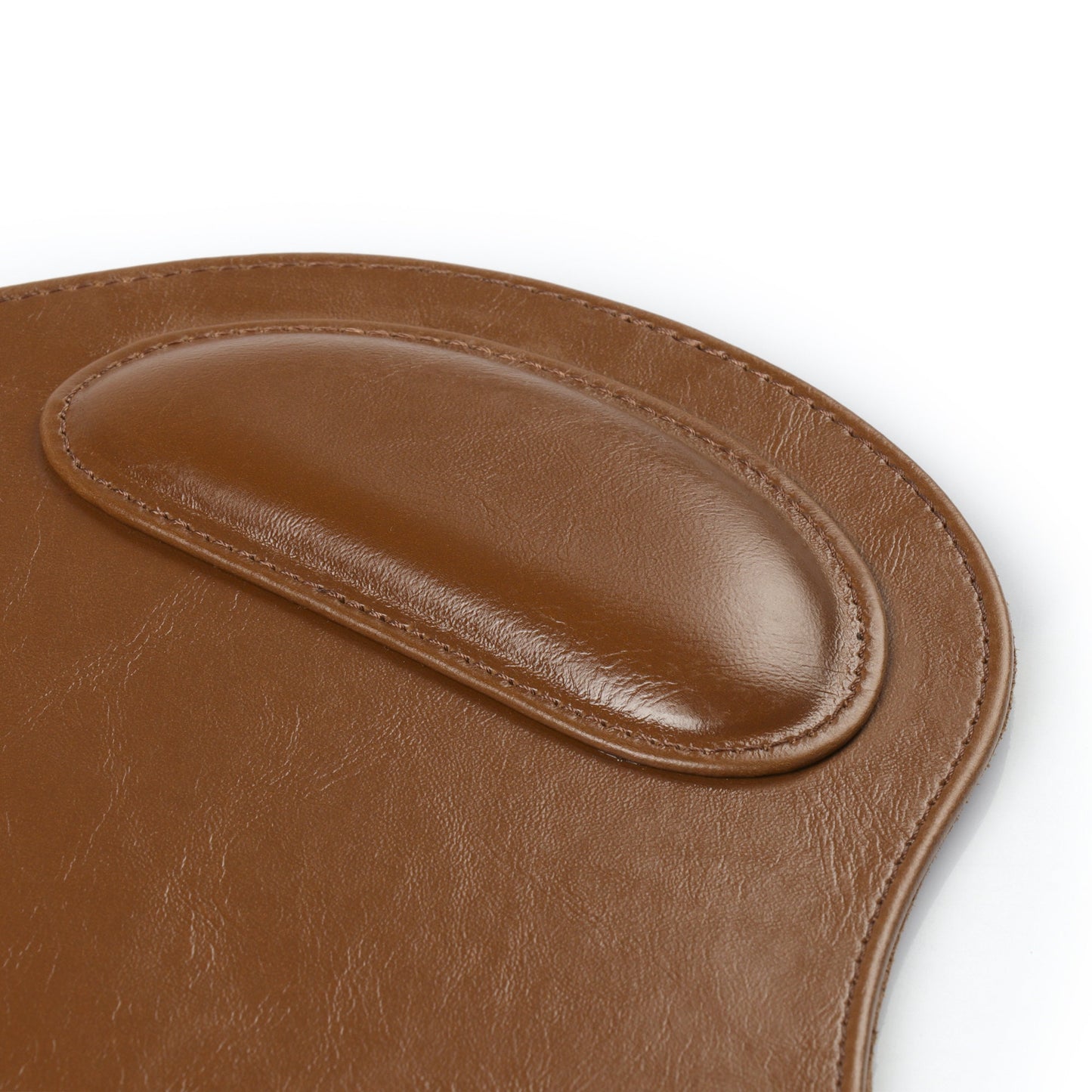 Personalized Oval Leather Mouse Pad with Wrist Rest, Hand Crafted Computer Mouse Pad, Cute Desk Laptop Mouse Pad, Soft Ergonomic Mouse Pad