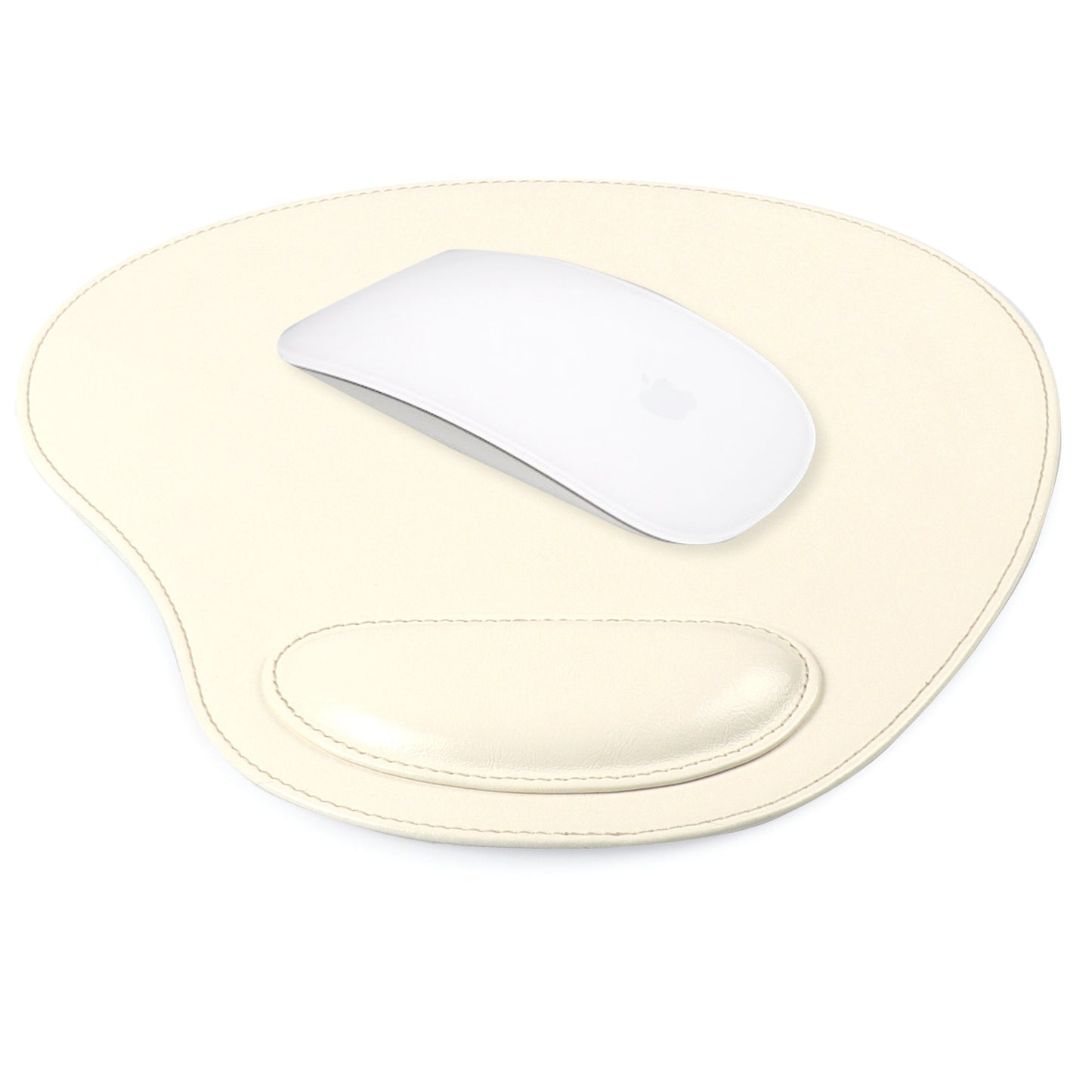Personalized Oval Leather Mouse Pad with Wrist Rest, Hand Crafted Computer Mouse Pad, Cute Desk Laptop Mouse Pad, Soft Ergonomic Mouse Pad