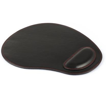 Personalized Oval Leather Mouse Pad with Wrist Rest, Hand Crafted Computer Mouse Pad, Cute Desk Laptop Mouse Pad, Soft Ergonomic Mouse Pad