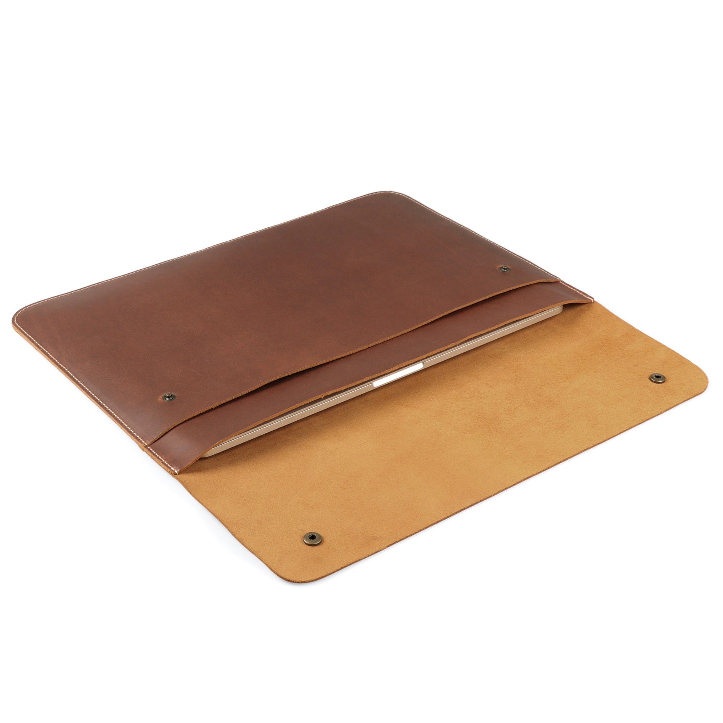 Personalized Leather MacBook Case - Sleeve for Pro & Air 13 14 15 16 inch, Custom Laptop Bag, Monogram Option, Gift for Him/Her