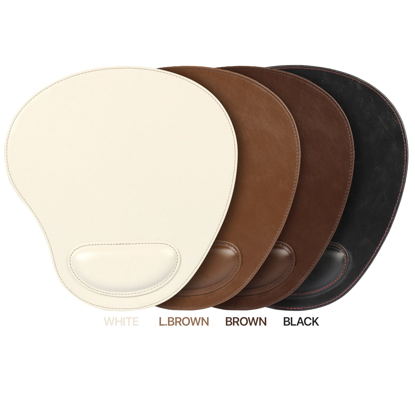 Personalized Oval Leather Mouse Pad with Wrist Rest, Hand Crafted Computer Mouse Pad, Cute Desk Laptop Mouse Pad, Soft Ergonomic Mouse Pad