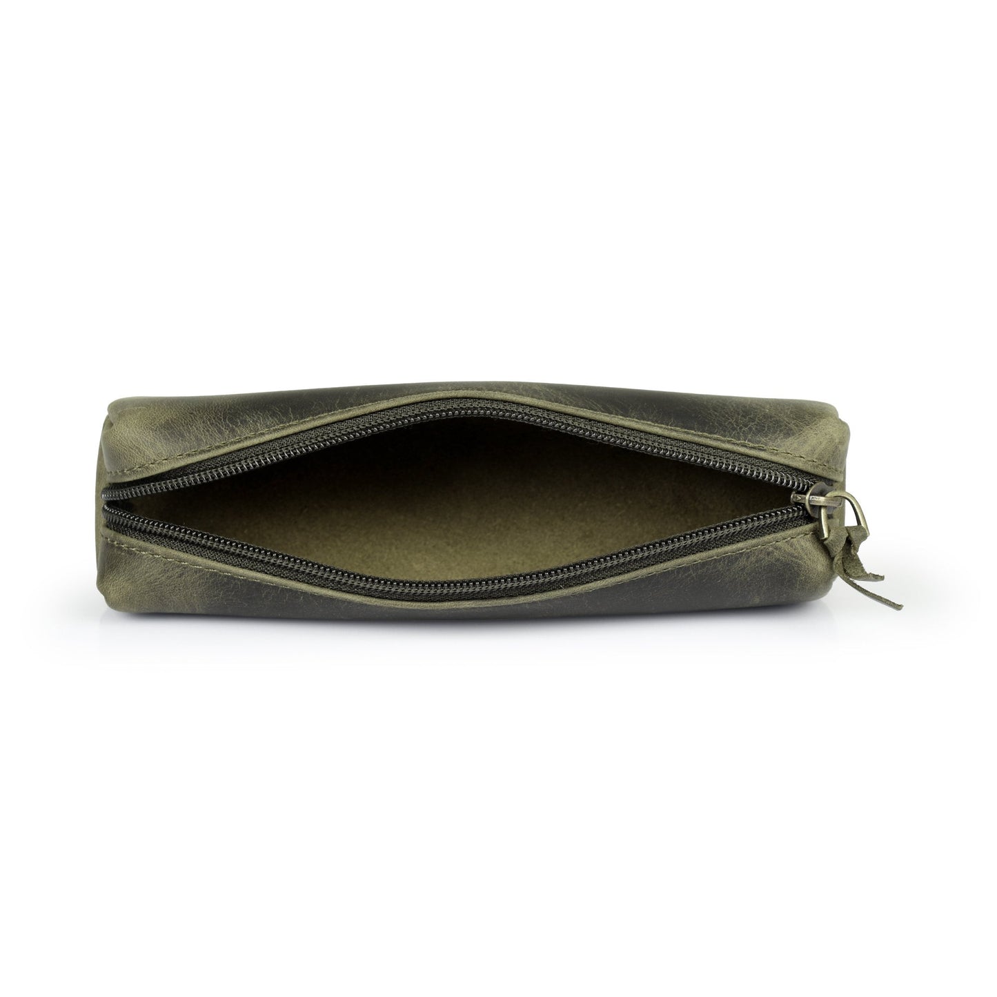 Personalized Hand Crafted Top Grain Leather Zip Pen Case, Pencil Bag, High-Quality Cosmetic Case, Custom Makeup Bag, Classic Look Pen Pouch