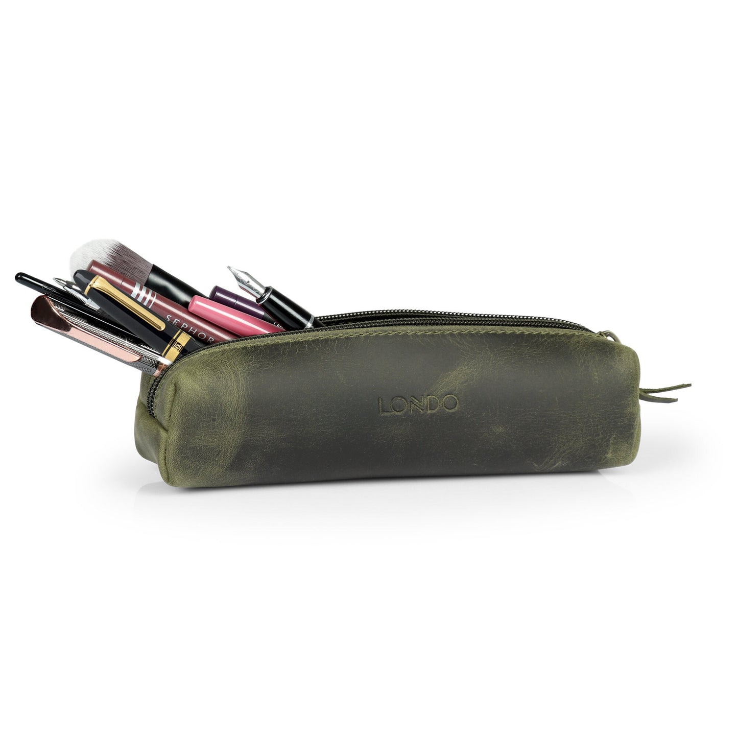 Personalized Top Grain Leather Makeup Case, Hand Crafted Pen Pouch, Custom Pen Holder, High Quality Pencil Case, Pencil Bags,  Birthday Gift