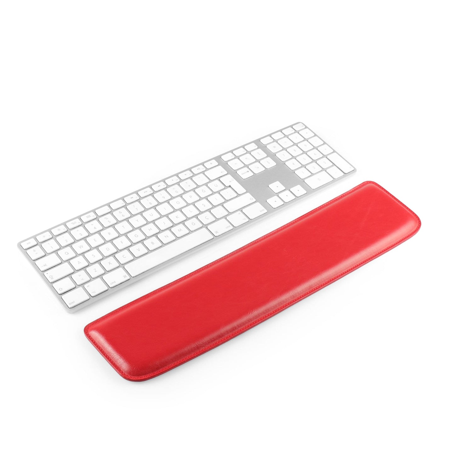 Custom Wrist Rest Pad, Leather Keyboard Elbow Rest Pillow, Anti Slip Mat for Magic Trackpad, Leather Decor for Cubicle, Home Office Desk Mat