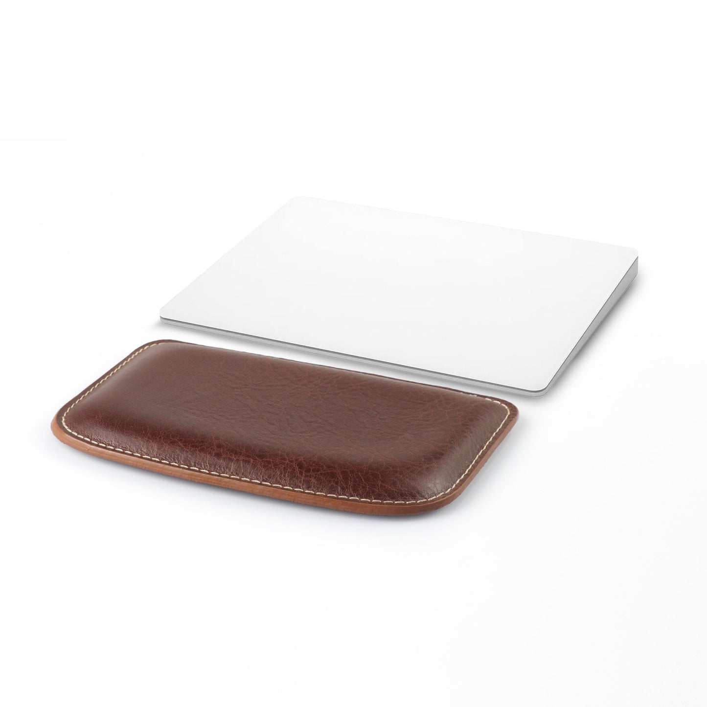 Leather Keyboard Wrist Rest Pad - Magic Trackpad Support, Ergonomic Desk Mat, Office Decor - Brown