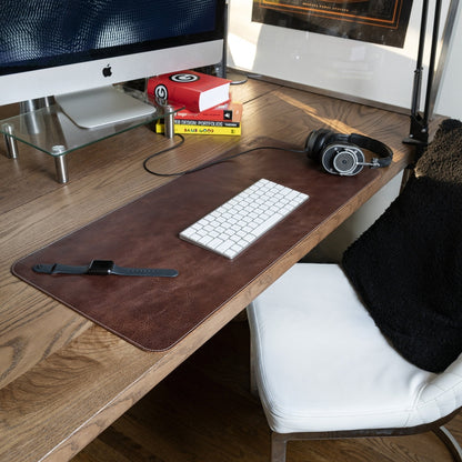 Personalized Top Grain Leather Mouse Pad, Hand Crafted Customized Large Desk Pad, Gaming Mouse Pad, Mouse Pads, Desk Pad Tech Accessories