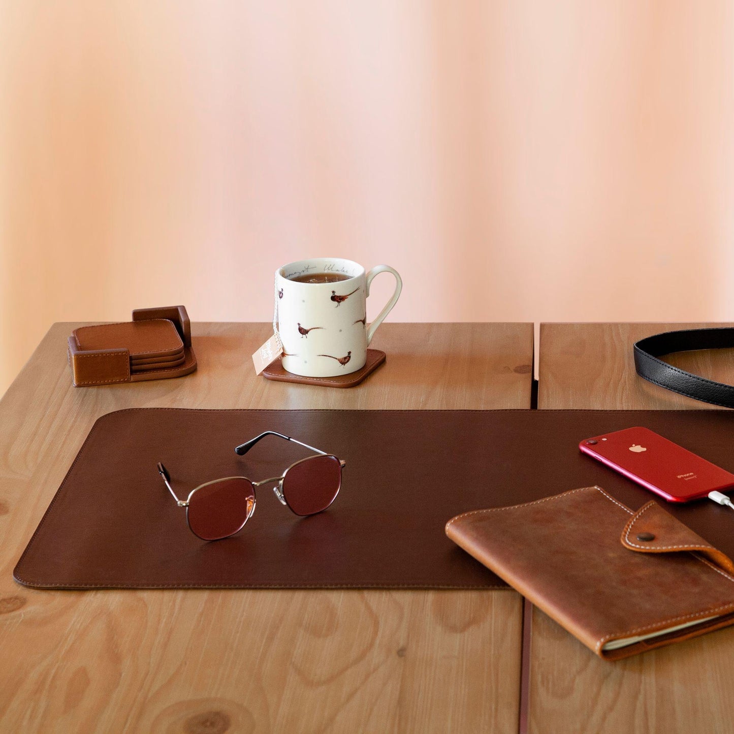 Leather Mouse Pad Personalized - Large Extended Desk Mat, Gaming Pad, Custom Name, Gift for Him, Tech Accessories, Brown
