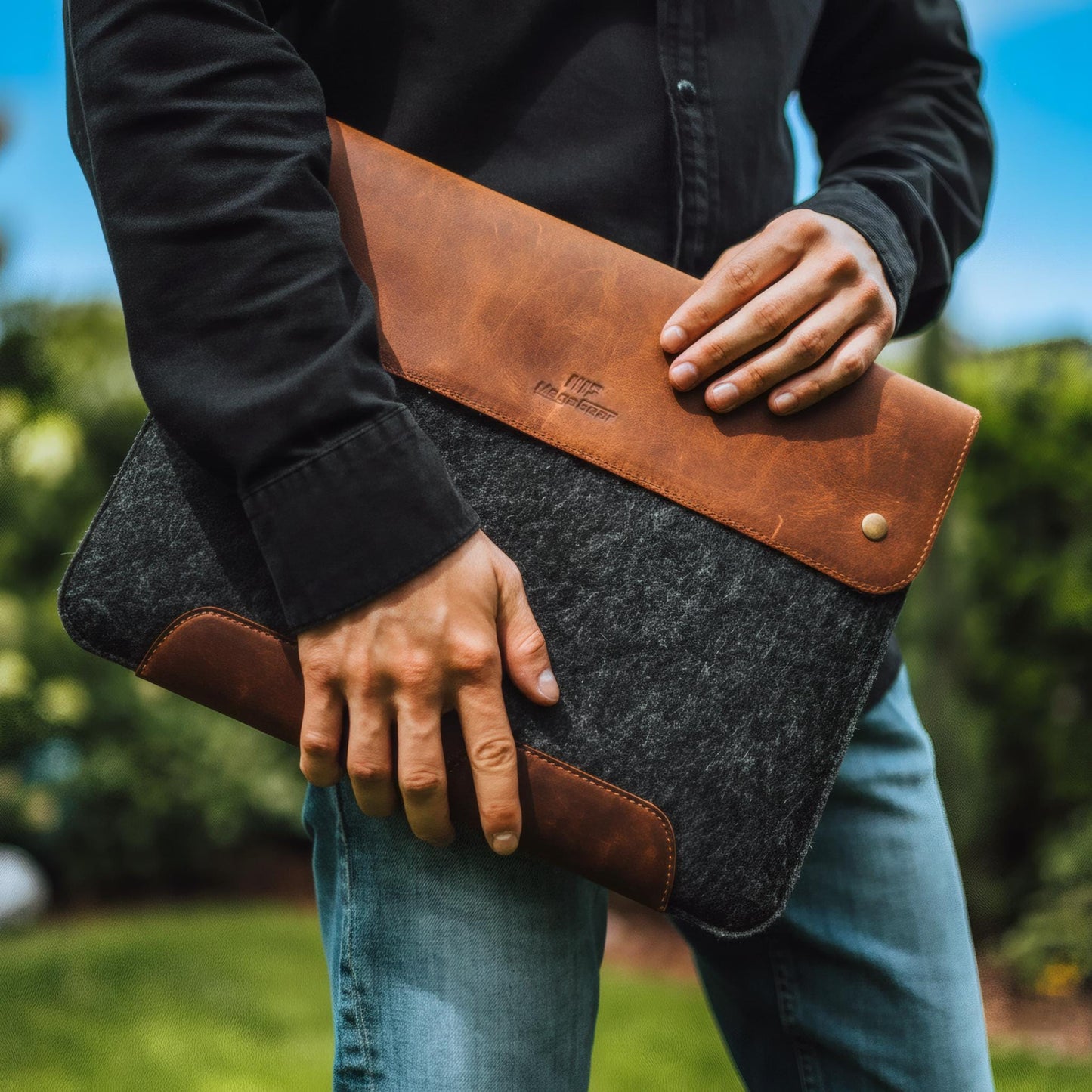 Personalized MacBook Case Leather & Fleece, Custom Laptop Sleeve for MacBook Pro Air M1 M2 M3 M4, 13 14 15 16 Inch Laptop Case